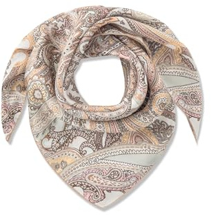 CODELLO PRINTED SQUARE SILK PAISLEY beige-6-64X64CM
