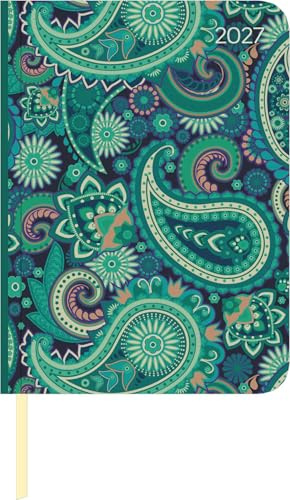 Daily Journal Paisley 2027: Buchkalender A6 (10,7x15,2) cm - Tagesplaner mit Leseband, To-Do-Liste, Notizbereich & Monatsübersicht, für Beruf, Schule & Alltag