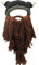 Metyou Erwachsene Wikinger Bart Beanie Horn Hut Winter Warme Maske Mütze Strickwolle Lustige Schädel Kappe