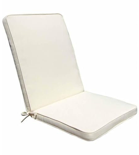 MilaniHome Cuscino Medio Beige con Doppia Cucitura per Sedia E Poltrona per Esterno Idrorepellenti Resistente all’Acqua