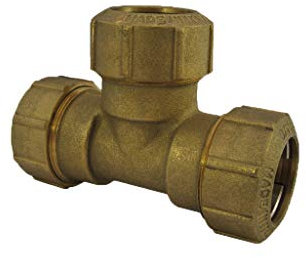 PE ROHR VERBINDER FITTINGS 25 mm Verschraubung aus Messing DVGW Trinkwasser (Messing, MS T-Verschraubung)