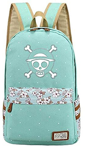 WANHONGYUE One Piece Anime Blumen Canvas Backpack Rucksack Reisetasche Freizeit Schultasche des Schülers