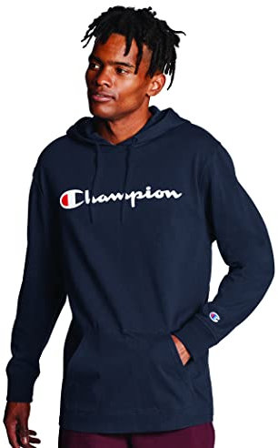 Champion Men's Middleweight Hoodie Hooded Sweatshirt, Navy, L