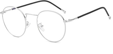NAVARCH Mode Unisex Brille Silber Schwarz Gold Brille Runde Metall Brillen Damen Herren Klare Linse Vintage Brille Brillengestelle Rund Rahmen Glasses Klare Linse Brille
