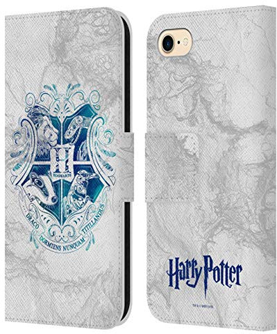 Head Case Designs Offizielle Harry Potter Hogwarts Aguamenti Deathly Hallows IX Leder Brieftaschen Handyhülle Hülle Huelle kompatibel mit Apple iPhone 7/8 / SE 2020 & 2022