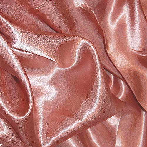 Tissu satiné soyeux rose foncé au mètre en polyester 150 cm de large