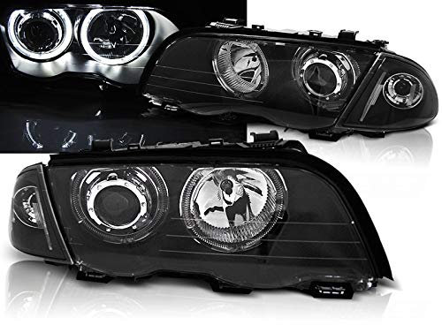 LED Angel Eyes Scheinwerfer Set schwarz für BMW 3er E46 05.1998-08.2001 Limo Touring