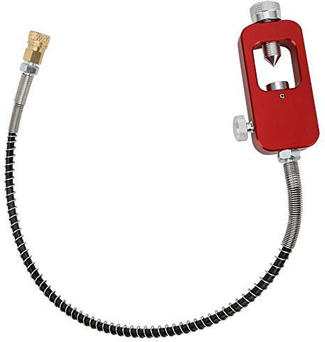 Adaptador de buceo, DEDEPU Adaptador de buceo de metal portátil Adaptador de buceo portátil Adaptador de botella grande a botella pequeña de 8 mm Cabezas con tubo de correa(rojo)