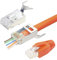 VCELINK 2.ª generación 10 Unidades Conectores RJ45 Cat 7 Cat6A Blindado Pasante Pass Through Para Cable de Red Cat7 Cat6A con Guía y Funda de Cable (naranja*20)