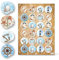 Maritime Aufkleber, 24er Set: Sticker mit Muscheln, Anker, Möwe & Leuchtturm, Spruchaufkleber, Deko Sommer, Meer & Strand, Maritim, Dekoration für Karten, Geschenke & Party, Dekosticker Klein, Ø 4 cm