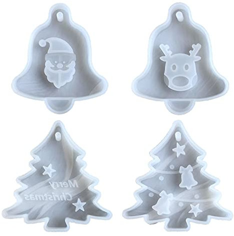 Yushu - Weihnachtsbaum-Glocke, Elch-Anhänger, Harzform, Gieß-Silikonform, Kristall-Epoxidharz-Form, Weihnachtsform, Anhängerdekoration, für Weihnachtsbaumdekoration.