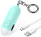 OQIMAX Taschenalarm, Persönlicher Alarm mit Stroboskop LED Blitzlicht-Signal, 130dB Sirene Schrillalarm, USB Wiederaufladbarer Alarm Schlüsselanhänger, Schrillalarm für frauen /Kinder/Senioren - Blau
