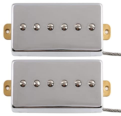 LYWSMSK Alnico 5 Magnet Humbucker Größe P90 Tonabnehmer für E-Gitarre, Hals- und Steg-Tonabnehmer (Chrom)