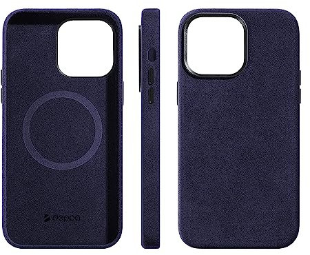 Deppa Full Body Alcantara case for Iphone 13 Pro Max (6.7') Shockproof Slim Cover with Magsafe Wireless Charging [Genuine Italian Alcantara] (Tobago-9022)