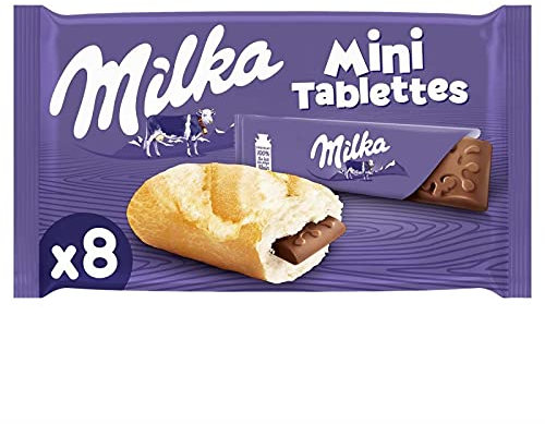 MILKA - Mini Tablettes 200G - Pack de 10 - Chocolat Lait et Noir - Epicerie sucrée - Snack chocolaté pour tous les goûts - Le Lot De 4