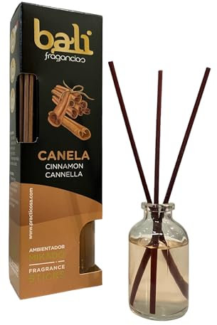 Bali fragancias Ambientador Mikado CANELA Difusor con varillas de ratán para tu salón, comedor o cualquier estancia de tu hogar, fragancias seleccionadas, Aromaterapia, Perfumado (30 ml)