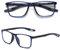 Hubeye TR90 Sport Brillen für Damen und Herren Gute Quadratische bequeme flexible Anti-blaue Computerbrille Hochwertig Komfortabel Lesehilfe