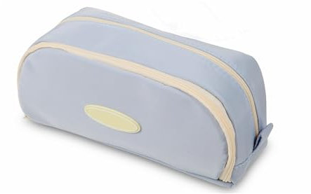 SZWLJ Federmäppchen Mädchen, Federmappe, Einfaches Langlebiges Federtasche, Niedliches Mäppchen Mädchen, Multifunktionale Pencil Case, Mit 4 Kleine Binder Clips (Zweistöckig, Blau)