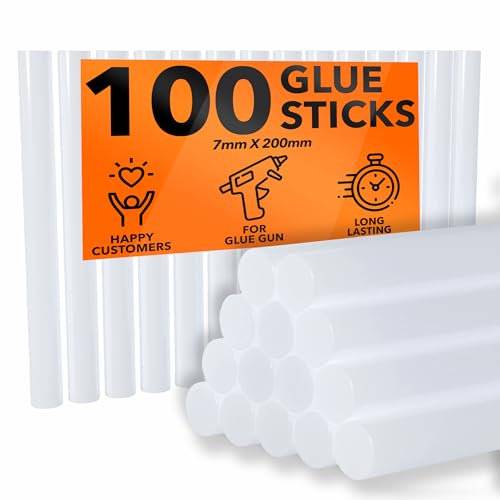ZENO Glue Sticks for Glue Gun | Hot Glue Sticks | Glue Gun Sticks | Adhesive Sticks Perfect for DIY Craft Projects and Sealing | Melt Adhesive Glue Sticks | 7mm x 200mm | 100 Count