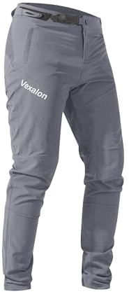 VEXALON Mountain Bike Pants，BMX Riding Pants for Mens, Quick-Dry Lightweight Breathable Cycling Bicycle Downhill Bike Pants-Grey-36