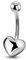 Melighting Titan Bauchnabelringe Innengewinde Bauchnabelringe Herz Bauchnabelpiercing Bauchnabelpiercing Schmuck Nabelring für Frauen, 14G 12mm, Titan