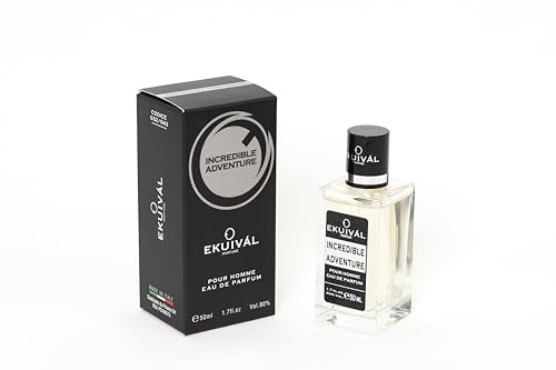 Ekuival Incredible Adventure Herrenduft, Eau de Parfum, 50 ml, 043 Inspiriert von den großen Düften