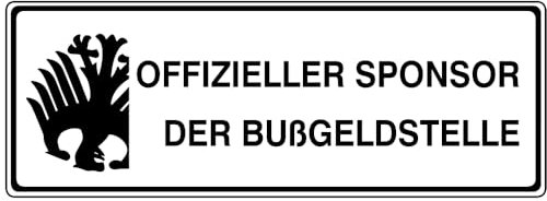 Auto Aufkleber Offizieller Sponsor der Bußgeldstelle Sticker ca. 10x4 cm 2 stück