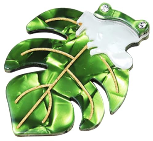 Froschbrosche aus Acryl und Zinklegierung Dekorative Anstecknadel | Tiermotiv in Grüner Form, für Schal und Anzug, Farbbeständig und Schonend zur Kleidung