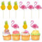 Tortendeko 3D Flamingo Cupcake Topper Ananas Torten Deko, Kuchen Deko für Kinder, Cake Decoration für Geburtstag, Hochzeit, Party (24 Stück)