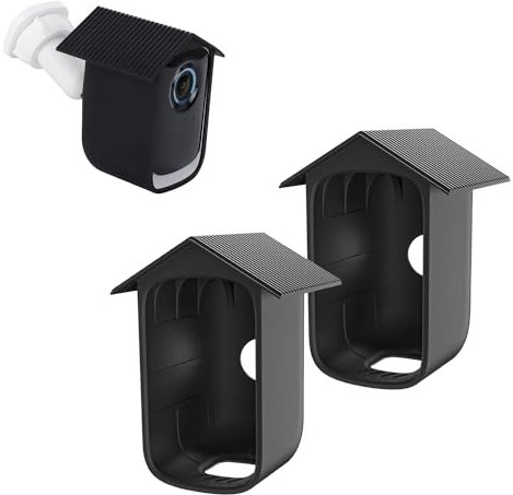 ROKOLOOM 2 Stück Schutzhülle aus Silikon kompatibel mit eufy S300 (eufyCam 3C) Security Kamera, wasserdicht und UV-beständig, geeignet für den Innen- und Außenbereich, Schwarz