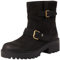 Tommy Hilfiger Donna Stivali Mezza Gamba Biker Double Buckle in Pelle, Nero (Black), 41