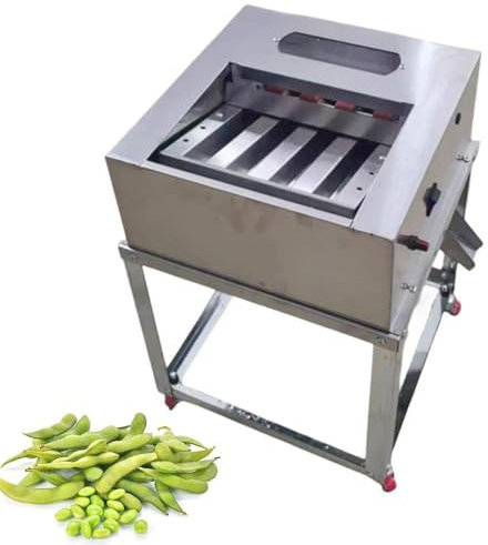 Máquina peladora de guisantes automática comercial, peladora de guisantes eléctrica de acero inoxidable, espaciado ajustable entre rodillos, eficiencia de descascarado 50 kg/hora, para guisantes/soja/