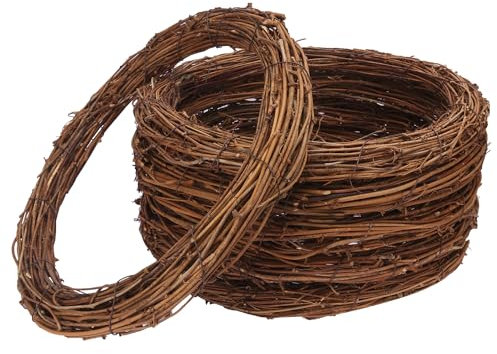 KUKLIPJIM 6 Stück 30,5 cm natürliches Weinreben-Kranz-Set, handgewebte Weinzweig-Kränze für Bastelarbeiten, Weihnachtsdekorationen, Heim- und Event-Styling