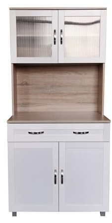 HTI living Küchenbuffet Sonoma/Weiß Blanca Küchenschrank Hochschrank