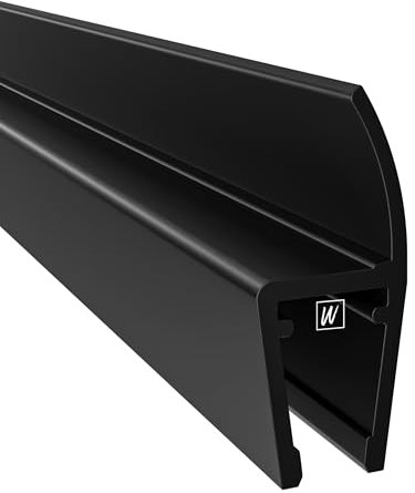 WAKA Premium Duschtür & Duschlippe PRO-L Duschdichtung Optisch Schwarz, Duschdichtungen für Duschtüren 6-8mm Glas Länge 2000mm Duschkabinen Dichtungen & Duschtürdichtung mit der Besten Qualität