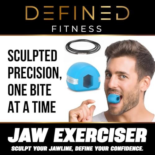 Defined Fitness Jaw Trainer Exerciser Double Chin Toner Jawline Exercising Workout For The Face Muscles | Neck Trainer Jaw Line Chew Shaper Trainer For Men & Women Jawliner Sculptor