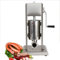 ylpddmm 2L/3L/5L/7L/10L/15L Wurstfüller Wurstfüllmaschine mit Handkurbel, 2 Gang Getriebe, 4 Füllrohre Silber, Vertikale Wurstpresse Handkurbel,3L