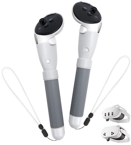 TRANSNOVO Handle Attachments Compatible with Meta Quest 3S/Quest 3 Controller Accessories, VR Gorilla Tag Long Arms Sticks, Beat Saber Handles, Extension Grips for VR Game