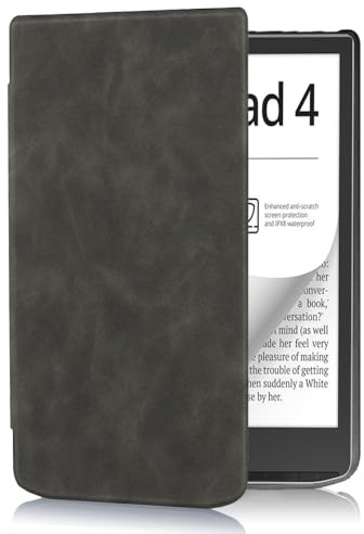 Huanghua Étui fin en cuir PU pour liseuse Vivlio Inkpad 4 7,8 avec fonction veille/réveil automatique (Noir)