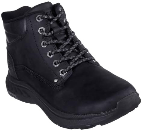 Skechers 205333 BBK Schnürstiefel Leder und Synthetik Herren in schwarz