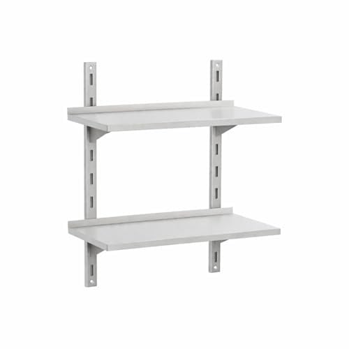 Générique Wandregal, Edelstahl, doppelt, 80 cm | Regalsystem, verstellbar, professionelle Küchenaufbewahrung