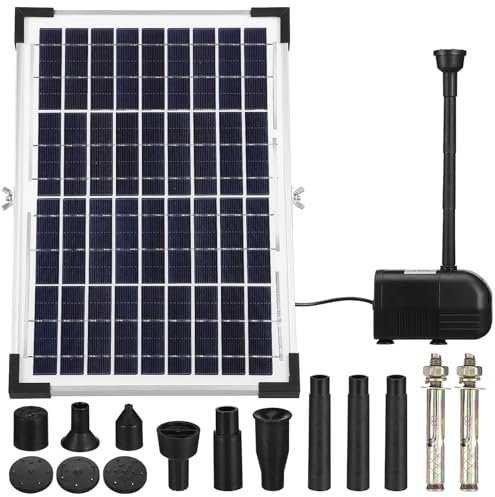 OFFSCH Pompe à Eau Solaire 12w pour Fontaine Extérieure Jardin Pompe Solaire pour Bassin Réglable pour Jeux d'eau Et Bassin Décoratif