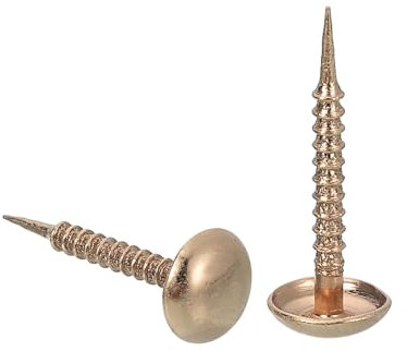 QUARKZMAN 100 Stück Polsternägel, 8x20mm Polsternägel Möbelnägel Runde Kopf Dekorative Nägel für Sofas Betten DIY-Projekt, Gold