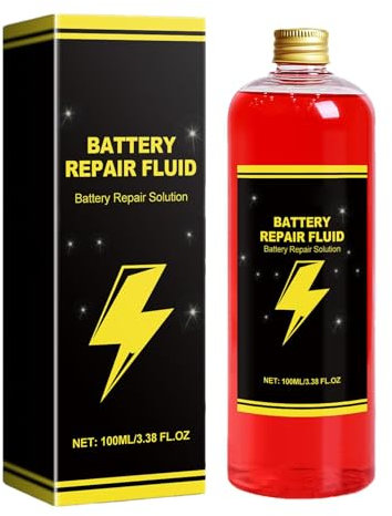 100 ml de reparación de batería Líquido - Solución de reparación de líquidos | Solución de ácido de batería | Líquido de restauración de la batería para una reparación efectiva, prolonga la duración