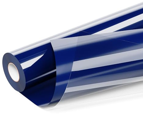 LIKCUT Heat Transfer Vinyl - 12 x 15FT Glossy Royal Blue Iron On Vinyl for Clothes, HTV Cutting Machine, Blue Vinyl Compatible with Heat Press for DIY T-Shirt, Hats, bags,shoes