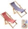 2 Stück Hölzerner Mini Deko Liegestuhl,Miniatur Strand Stuhl,Liegestuhl Miniatur Deko,Mini Liegestuhl Deko Klein,Miniatur Gartenmöbel,Klappstuhl Für DIY,Strand-Mikrolandschaft Deko