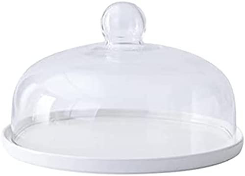 Cake Bell Jar With Ceramic Plate Glass Cheese Bell Cake Plate Bell Glass Cakes Cake Stand Glass Dome Cake Bell-18X18CM