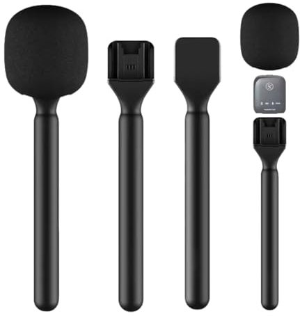 Mic Handle for DJI Mic 1/2 RODE Wireless GO II/ME/Pro, Handheld Interview Stand for Wireless Lavalier Microphone, Vlogging Podcast Rig Adapter, Replacement Holder Mount for DJI Mic/RODE