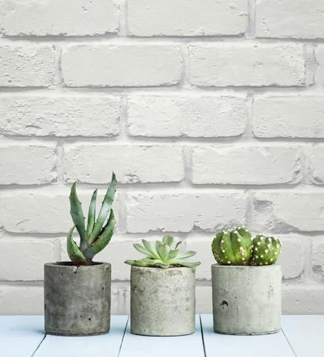 GAULAN 500683529 Papier peint imitation mur de briques vintage blanc et gris pour mur salon chambre couloir jeune salle à mange tête de lit hall - Échantillon DIN A4