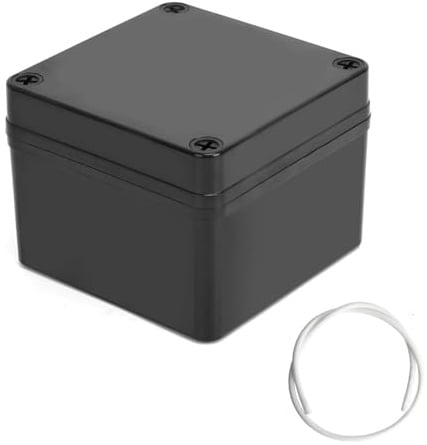 Project Box Therlan IP65 Waterproof Electronics Box DIY ABS Junction Box Universal Plastic Project Enclosure For Indoor Outdoor (Black, 100 * 100 * 75mm)